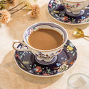 Floral pattern ceramic cup and saucer set – dining room porcelain by Decorbites