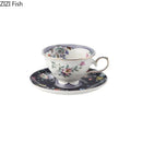 Floral pattern ceramic cup and saucer set – dining room porcelain by Decorbites