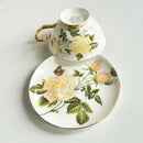 Floral pattern porcelain coffee cup and saucer set dining room tea mug by Decorbites