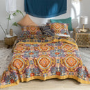 GobekUsa Cotton Gauze Towel Blanket - Double Sided Yarn-Dyed Jacquard for Adult and Children