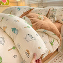 GobekUsa Cotton Flower Printed Comforter Set: Breathable Double-Layer Yarn, Soft Bedding for Girls