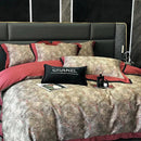 GobekUsa 100S Egyptian Cotton Print Bedding Set for Queen King Ru Size
