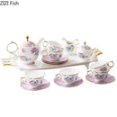 GobekUsa Flowers Pattern Coffee Mug Set for Elegant Dining Table Décor
