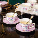 GobekUsa Flowers Pattern Coffee Mug Set for Elegant Dining Table Décor