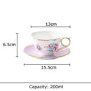 GobekUsa Flowers Pattern Coffee Mug Set for Elegant Dining Table Décor