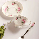Floral pink & purple porcelain tea cup set – dining room coffeeware by Decorbites