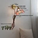 GobekUsa Butterfly Glass Wall Light: Up Down Rotate LED Fixture for Bedroom Living Room