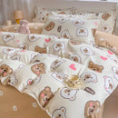 GobekUsa Cotton Printed Bedding Set: Thick & Cozy Single Bedclothes for Adults & Kids