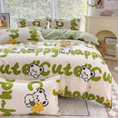 GobekUsa Cotton Printed Bedding Set: Thick & Cozy Single Bedclothes for Adults & Kids