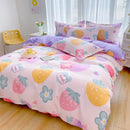 GobekUsa Cotton Printed Bedding Set: Thick & Cozy Single Bedclothes for Adults & Kids