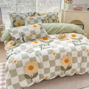 GobekUsa Cotton Printed Bedding Set: Thick & Cozy Single Bedclothes for Adults & Kids