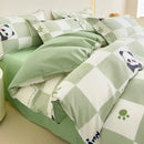 GobekUsa Cotton Printed Bedding Set: Thick & Cozy Single Bedclothes for Adults & Kids