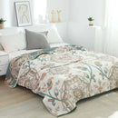GobekUsa 100% Cotton Gauze Summer Blanket - Soft Floral Throws for Sofa and Bed