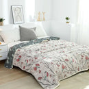 GobekUsa 100% Cotton Gauze Summer Blanket - Soft Floral Throws for Sofa and Bed
