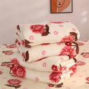 GobekUsa Coral Fleece Flannel Flower Printed Blanket for Single/Queen/King Beds