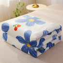 GobekUsa Coral Fleece Flannel Flower Printed Blanket for Single/Queen/King Beds
