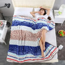 GobekUsa Coral Fleece Flannel Flower Printed Blanket for Single/Queen/King Beds