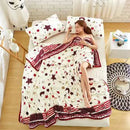 GobekUsa Coral Fleece Flannel Flower Printed Blanket for Single/Queen/King Beds