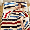 GobekUsa Coral Fleece Flannel Flower Printed Blanket for Single/Queen/King Beds