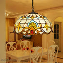 GobekUsa Baroque Tiffany Pendant Light Stained Glass Chandelier for Home Dining Room E27