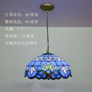 GobekUsa Baroque Tiffany Pendant Light Stained Glass Chandelier for Home Dining Room E27
