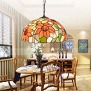 GobekUsa Baroque Tiffany Pendant Light Stained Glass Chandelier for Home Dining Room E27