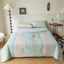 GobekUsa Knitted Cotton Print Summer Quilt, Silk Soft Blanket