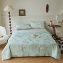 GobekUsa Knitted Cotton Print Summer Quilt, Silk Soft Blanket