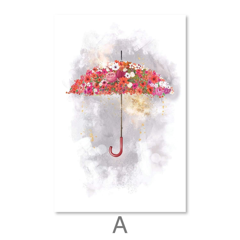 Floral Umbrellas Canvas