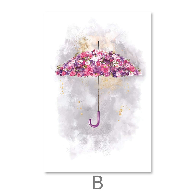 Floral Umbrellas Canvas