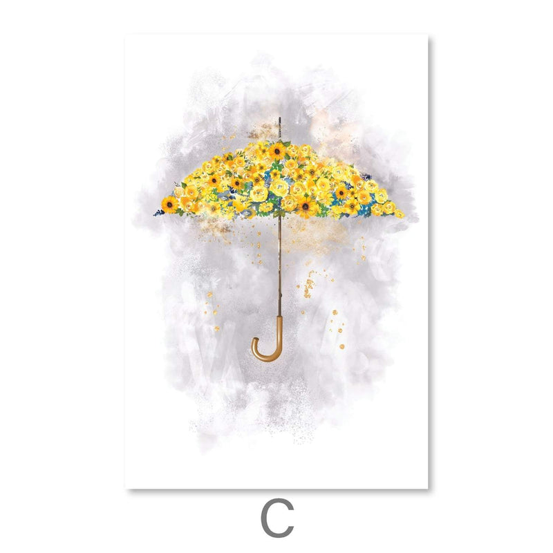 Floral Umbrellas Canvas