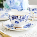 GobekUsa Bone China Tea Cup Set, Flowers Teacup & Snack Dish for Office Drinkware