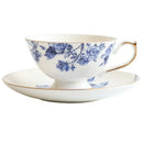 GobekUsa Bone China Tea Cup Set, Flowers Teacup & Snack Dish for Office Drinkware