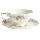 GobekUsa Bone China Tea Cup Set, Flowers Teacup & Snack Dish for Office Drinkware