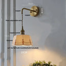 Floral white & brass led wall light bedroom ceramic sconce with switch by Decorbites