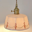 Floral white & brass led wall light bedroom ceramic sconce with switch by Decorbites