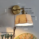 Floral white & brass led wall light bedroom ceramic sconce with switch by Decorbites
