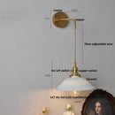 Floral white & brass led wall light bedroom ceramic sconce with switch by Decorbites