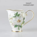GobekUsa Camellia Bone China Tea & Coffee Set - Porcelain Teatime Pot, Cups, & Sugarpot