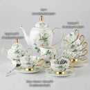 GobekUsa Camellia Bone China Tea & Coffee Set - Porcelain Teatime Pot, Cups, & Sugarpot