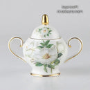 GobekUsa Camellia Bone China Tea & Coffee Set - Porcelain Teatime Pot, Cups, & Sugarpot