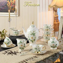 GobekUsa Camellia Bone China Tea & Coffee Set - Porcelain Teatime Pot, Cups, & Sugarpot
