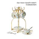 GobekUsa Camellia Bone China Tea & Coffee Set - Porcelain Teatime Pot, Cups, & Sugarpot