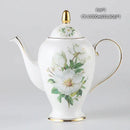 GobekUsa Camellia Bone China Tea & Coffee Set - Porcelain Teatime Pot, Cups, & Sugarpot