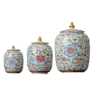 GobekUsa Enamelled Porcelain Tea Caddy Ginger Jar - Desktop Storage Container