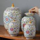 GobekUsa Enamelled Porcelain Tea Caddy Ginger Jar - Desktop Storage Container
