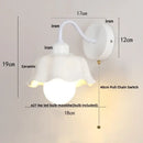 GobekUsa Glass Iron LED Wall Sconce Pull Chain Switch Stair Light Fixture for Bedroom
