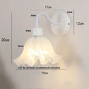 GobekUsa Glass Iron LED Wall Sconce Pull Chain Switch Stair Light Fixture for Bedroom