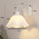 GobekUsa Glass Iron LED Wall Sconce Pull Chain Switch Stair Light Fixture for Bedroom