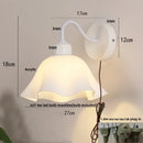 GobekUsa Glass Iron LED Wall Sconce Pull Chain Switch Stair Light Fixture for Bedroom